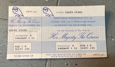 Sheffield Wednesday SWFC Match Ticket Stub 12/12/1986 Queen Visit Hillsborough