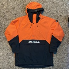 O'Neill Originals Snow Anorak Jacket Men's (L) Black/Orange Puffer Coat Ski Blue
