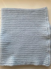 Handmade Crochet Blanket 27 x 24 Inches Baby Boy