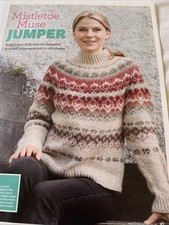 Ladies Christmas 2004  Jumper Knitting Pattern Classy Mistletoe Intarsia Aran 