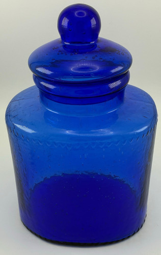 Vtg large hand blown cobalt - blown,