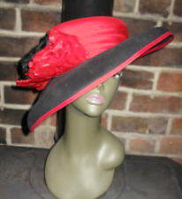 PIP HACKETT Red Wide Brim Silk Wedding Races Ascot Formal Special Occassion Hat