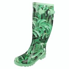 Ladies Spot On Leaf Pattern Wellington Boots X1R003