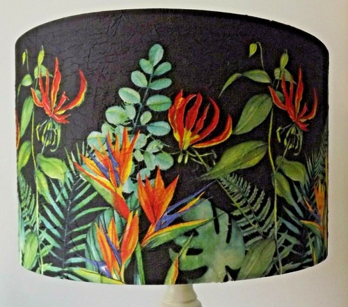 Tropical flowers lampshade - flowers,