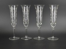 4 fluted champagne glasses