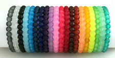 Elastic Frosted Matte Bead Bracelet - 20 Colours NEW