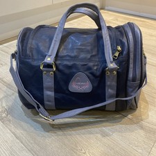 Vintage Head Holdall Bag Sport Gym Retro Faux Navy Grey Pink Leather With Strap