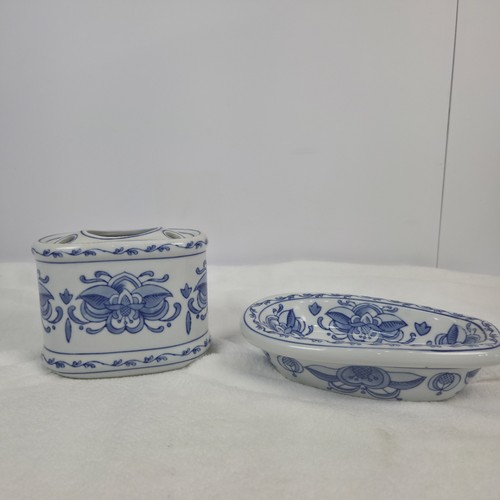 Vintage blue floral - floral, porcelain
