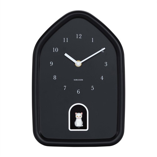Meowing cat wall - cat, clock