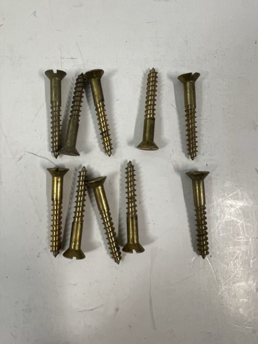 Brass wood screws slotted - brass,