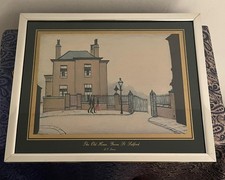 An unusual Vintage L S Lowry framed print of the Old House - Grove St Salford