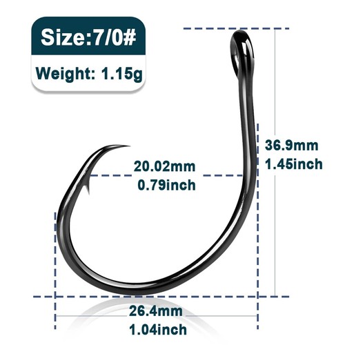 100pcs inline circle hooks - 25-100pcs,