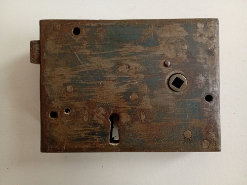 Antique metal door rim lock - antique,