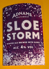 ADNAMS brewery SLOE STORM real ale beer pump clip badge front Suffolk curved