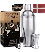 BARVIVO Professional Cocktail Shaker Set - Includes Double Jigger and Two Liquor