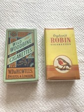 Ogden’s Robin and Wild woodbine Cigarette Boxes Vintage Cigarette Boxes (Empty)