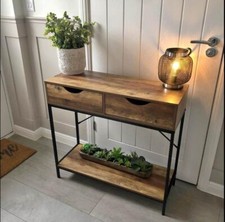 2 Drawer Console Table Black
