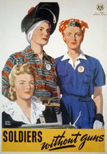 Vintage WWII Women Soldiers Without Guns War WW2 Poster Re-Print A4 2W91