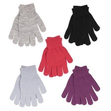 A2Z Ladies Gloves 5 Pack Women Winter Warm Chenille Gloves One Size Soft Mittens