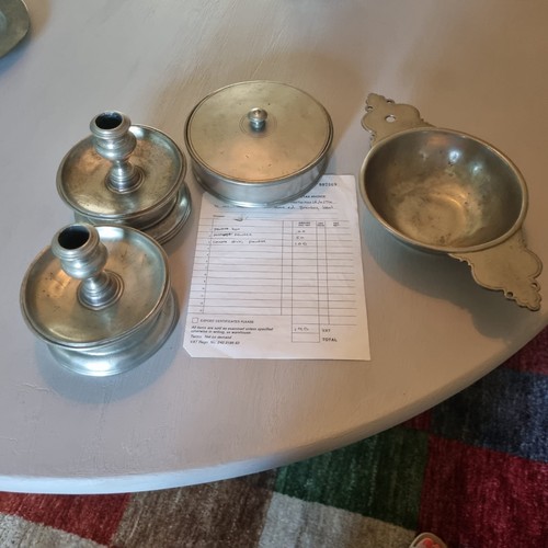 Pair antique pewter - pair, of