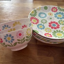 Cath Kidston Melamine camping camper van Bowl And Plate Set Rare Pattern 