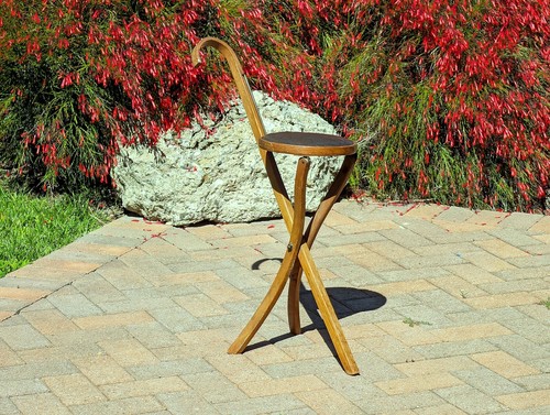 Vintage folding cane seat - cane,