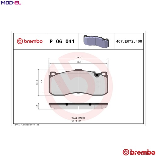 Brake pad set - brake, disc