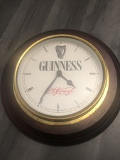 Guinness Clock Wood And Brass Effect Working