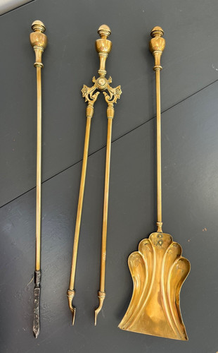 Vintage brass fireplace