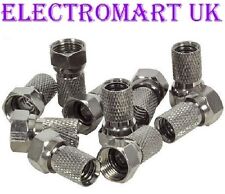 10 X F CONNECTOR SCREW ON PLUG SATELLITE SKY VIRGIN  RG6 WF100 CT100 CABLE 