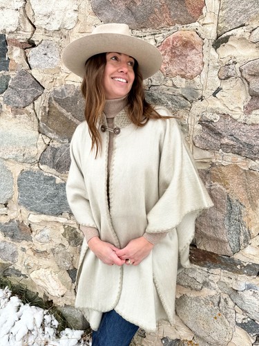 Handwoven baby alpaca ruana - baby,