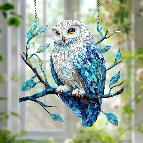 Snowy owl blue - snowy, vibrant