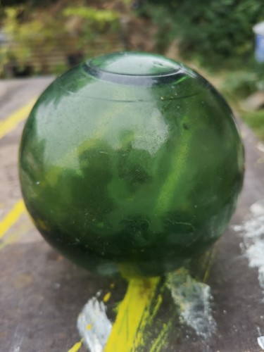 Antique glass float made in - glass, 'made