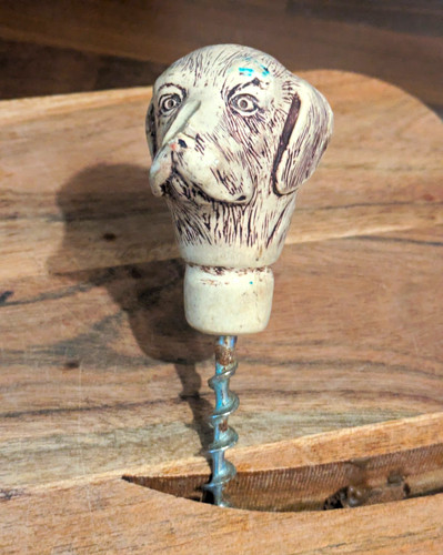 Dog head handle metal - dog,