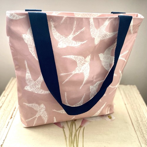 Handmade oilcloth tote bag - oilcloth,