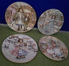 4 X Vintage Royal Worcester NSPCC Christmas Collector Plates Years 1987 - 1990