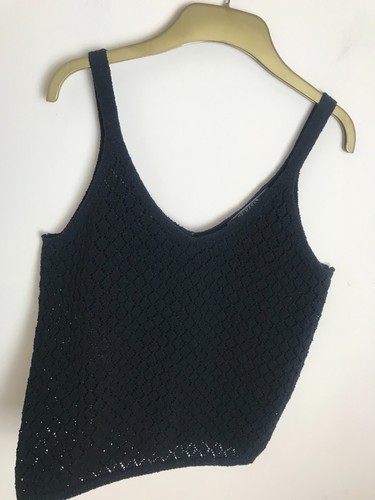 Black crochet lace knit - black,