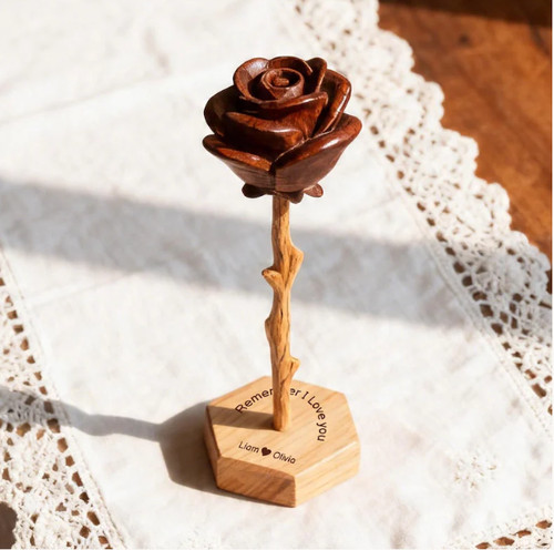 Hand carved wooden roses - wooden,