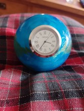 Caithness Art Glass  Paperweight Clock Working Explorer Map Design