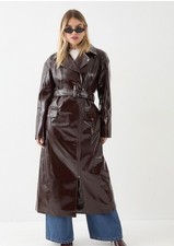 premium vinyl trench coat in