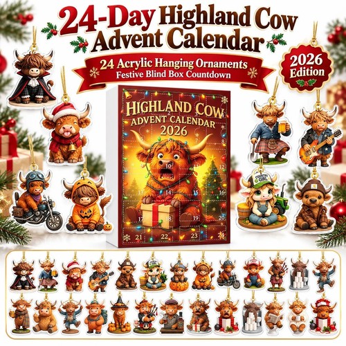 Highland cow christmas advent - highland,