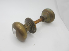 Victorian Brass Door Knobs Handles Old Architectural Antique Georgian 1 Plate