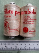 2 x 25g Spools Coats Lace Making Cotton Thread  No. 40  Cream Shade 472 (2)