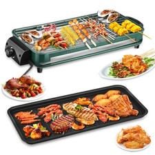 Electric Barbecue Grill 1500W Table Top Griddle BBQ Smokeless Teppanyaki Kitchen