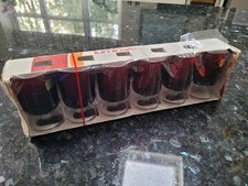 Luminarc French Set of 6 Vintage 1970's Glasses Ruby Red - Wine/Sherry/Port