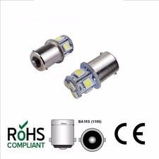 2 x 24 VOLT 8 SMD 5050 LED BULBS GLB149 BA15S 5W HGV TRUCK NUMBER PLATE INTERIOR