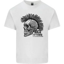 Rock n Roll Music School Skull Guitar Mens Cotton T-Shirt Tee Top