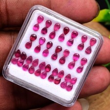 48 Pcs Natural Ruby Pear