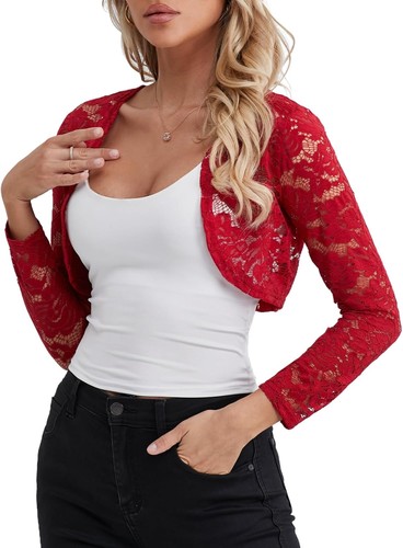 Womens lace shrug sleeve - lace, 3/4