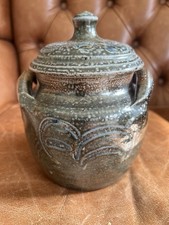 An Attractive Studio Pottery Vase With Lid From Winchcombe Pottery
